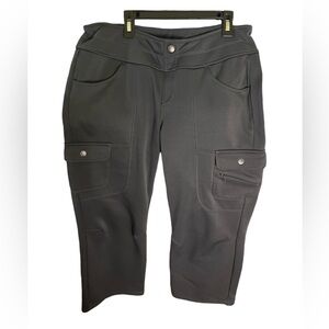 Athleta Gray and Black Fleece-Lined Cargo Pants